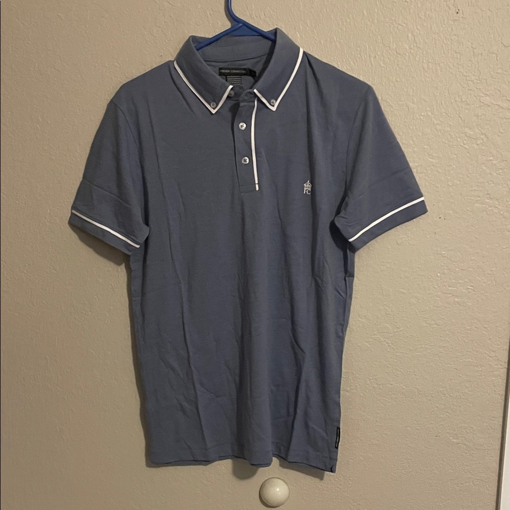 FRENCH CONNECTION POLO LIGHT BLUE MEL/WHITE-S